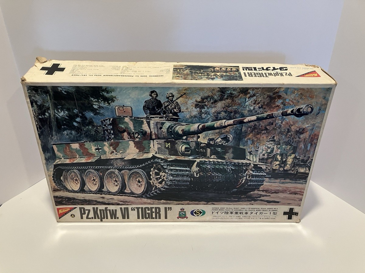 ひりゅう　Nichimo 戦車　Tiger 3点セット 1/30 Rare NICHIMO GERMAN PZ.KPFW. VI TIGER I MOTORIZED TANK KIT RS