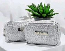 MAC Makeup Pouch Case Lot of 2 Sivertone