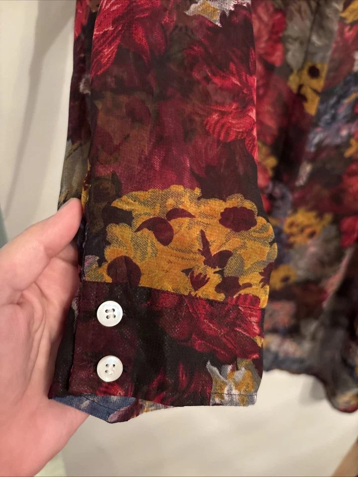 Stunning Floral New Look Sheer Shirt Plus Size 30 Never Worn - Image 3 of 4