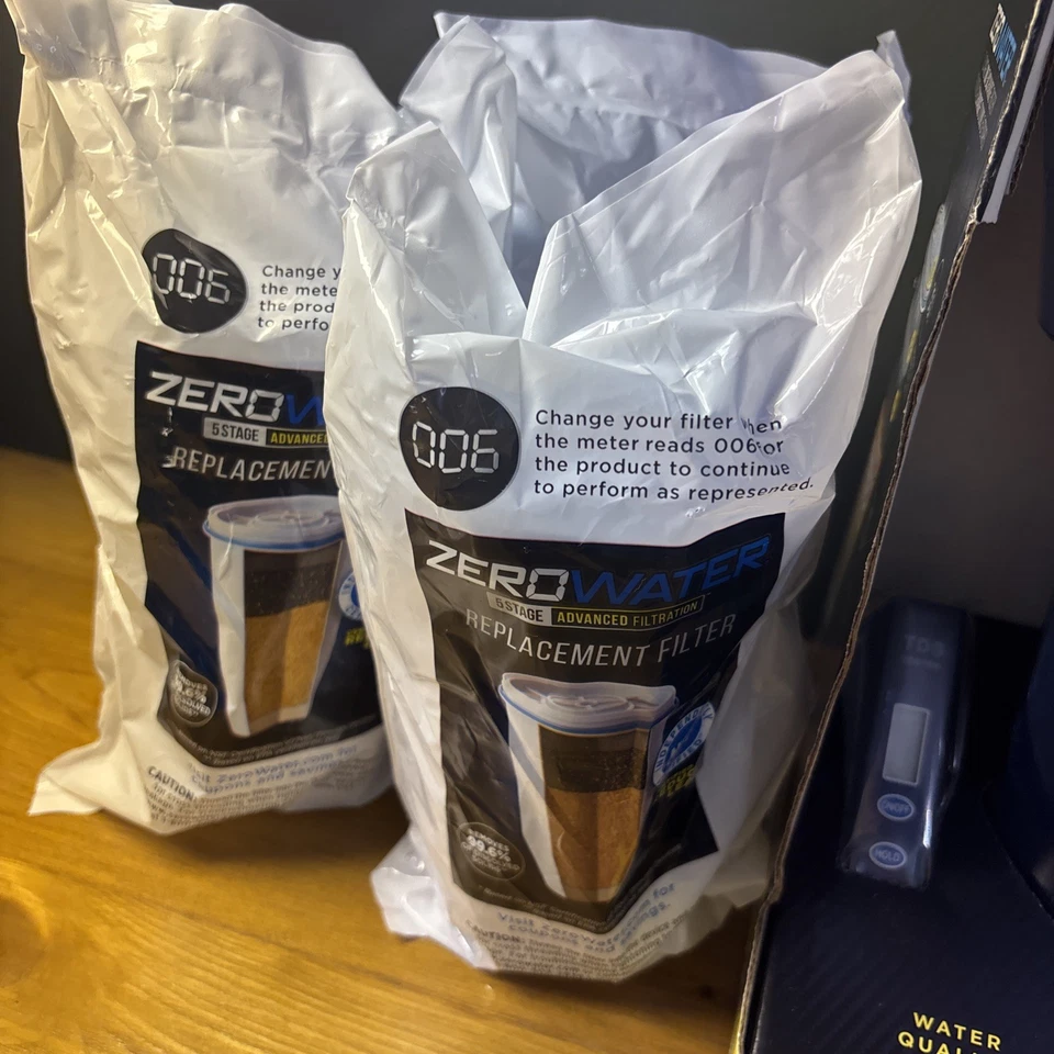 Zero water 10Cup 5Stage Water Filter Pitcher Meter NEW 3 Replacement Filters - Image 4 of 4