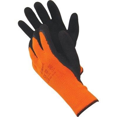 Guanto Antinfortunistico Arancio Maglia Pesante e Lattice Nero Rugoso