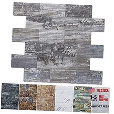 10-Sheet Peel and Stick Backsplash PVC Wall Tile, 11.3"x13.5" Light-gray