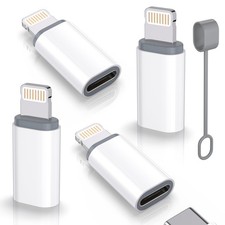 USB C Type C to Lightning Adapter MFi Certified 4 Pack 27W Fast White