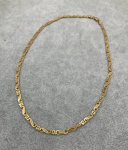 Ausgefallene Gliederkette Halskette 9 Karat Gelbgold 16 cm 8 g gepunzt N9
