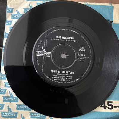 GENE McDANIELS-POINT OF NO RETURN/WARMER THAN A WHISPER LIBERTY  EX/VG+