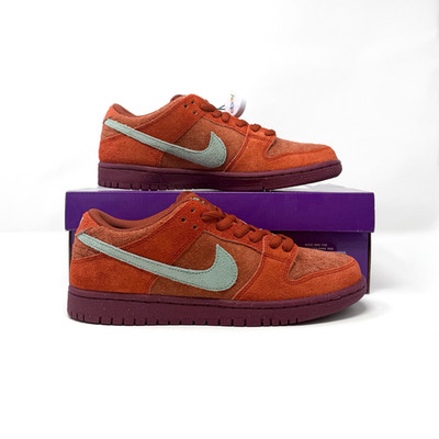 UK 9 | Nike SB Dunk Low Pro PRM | Mystic Red/Emerald Rise Skateboard Trainers