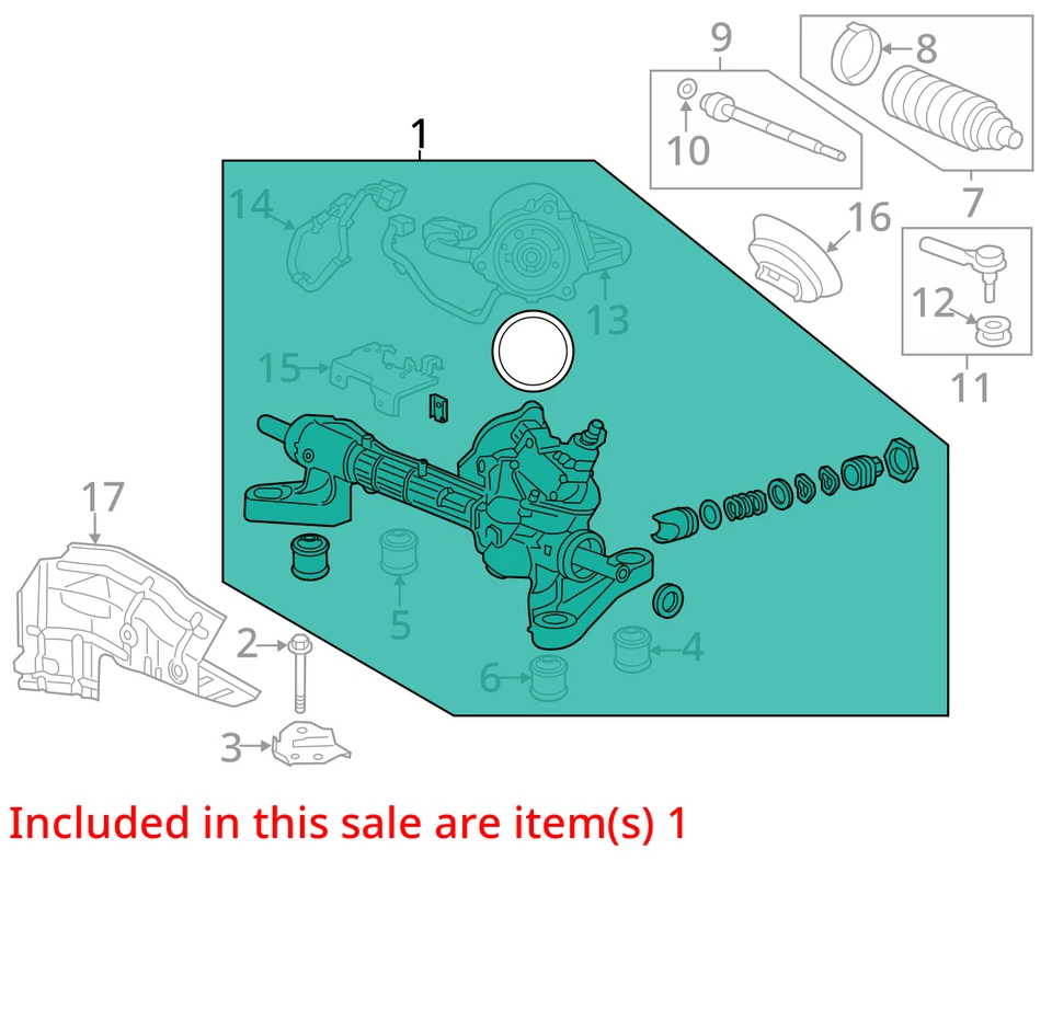 Engranaje de dirección asistida/rack y piñón 2013 Crv/Cr-v Sku#4300270 Foto 3 de 4