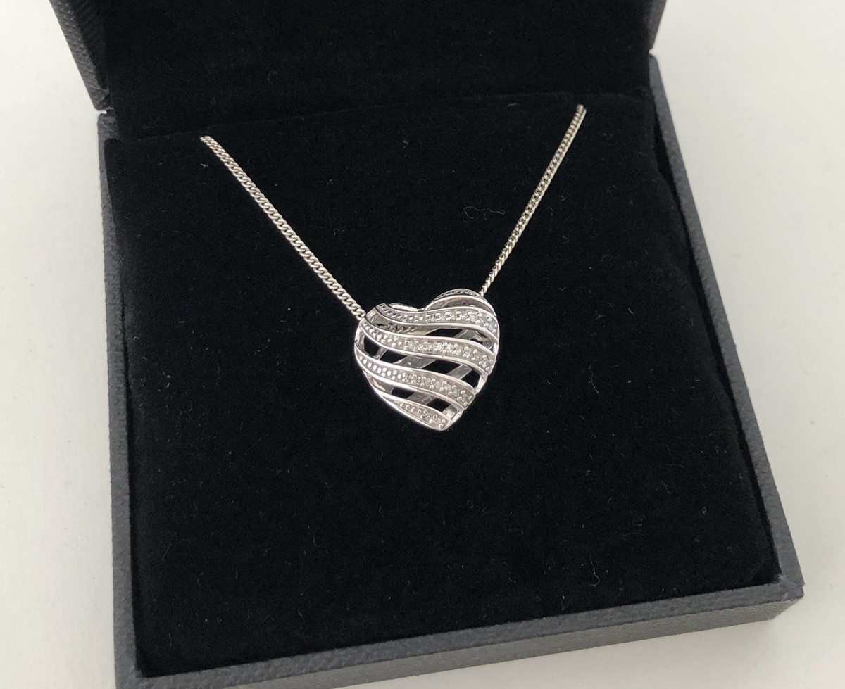 H Samuel Sterling Silver 925 10 Points Diamond Heart