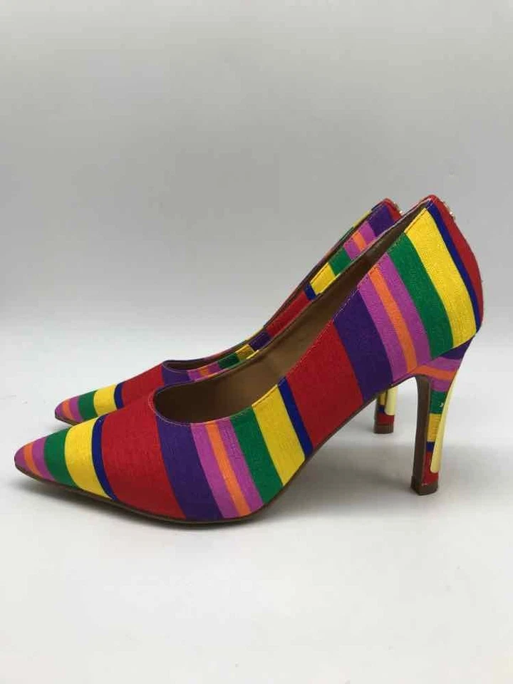 Tacones de tacón a rayas J Renee rojos usados talla 7,5 Foto 2 de 4