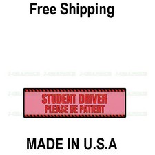 Student Driver Car Signs Please Be Patient Bumper Sticker Decal Label Safety A