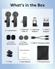 Wireless Lavalier Microphone for iPhone iPad Android, Mini Mic with LED Display — image 2
