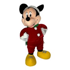 Gemmy Disney Mickey Mouse 28" Christmas Red Santa Holiday Standing Plush Greeter
