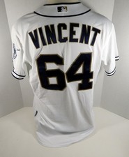 San Diego Padres Nick Vincent #64 Game Issued White Jersey