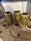 Vintage Art Studio Pottery Canister Set Signed  G. Perkins 1980. 7 1/2-6 1/2 In — photo 5