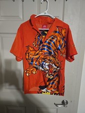 Y2K Jnco Tiger Button Up Size L 14/16 Orange