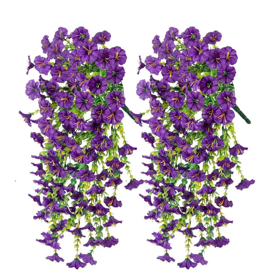 2x Flores Colgantes Artificiales Margarita para Exterior Plantas Orquídea Flor Decoración del Hogar Foto 2 de 4