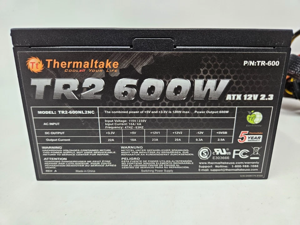 Thermaltake TR2-600N 600W ATX Power Supply - Image 3 of 4