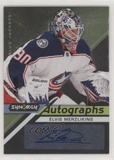2020 Upper Deck Synergy Black Achievements 24/25 Elvis Merzlikins #A-EM Auto g1m