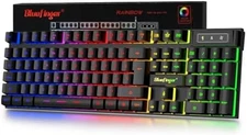 Large Print Letters Computer Keyboard LED Lighted White Backlit Full Size Key