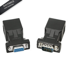 DB9 RS232 to RJ45 Extender, 9-Pin Serial Port Female Male 2-Adapter