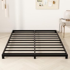 4 Inch Queen Bed Frame Heavy Duty Metal Platform Low Bed Frame Queen Size No Box