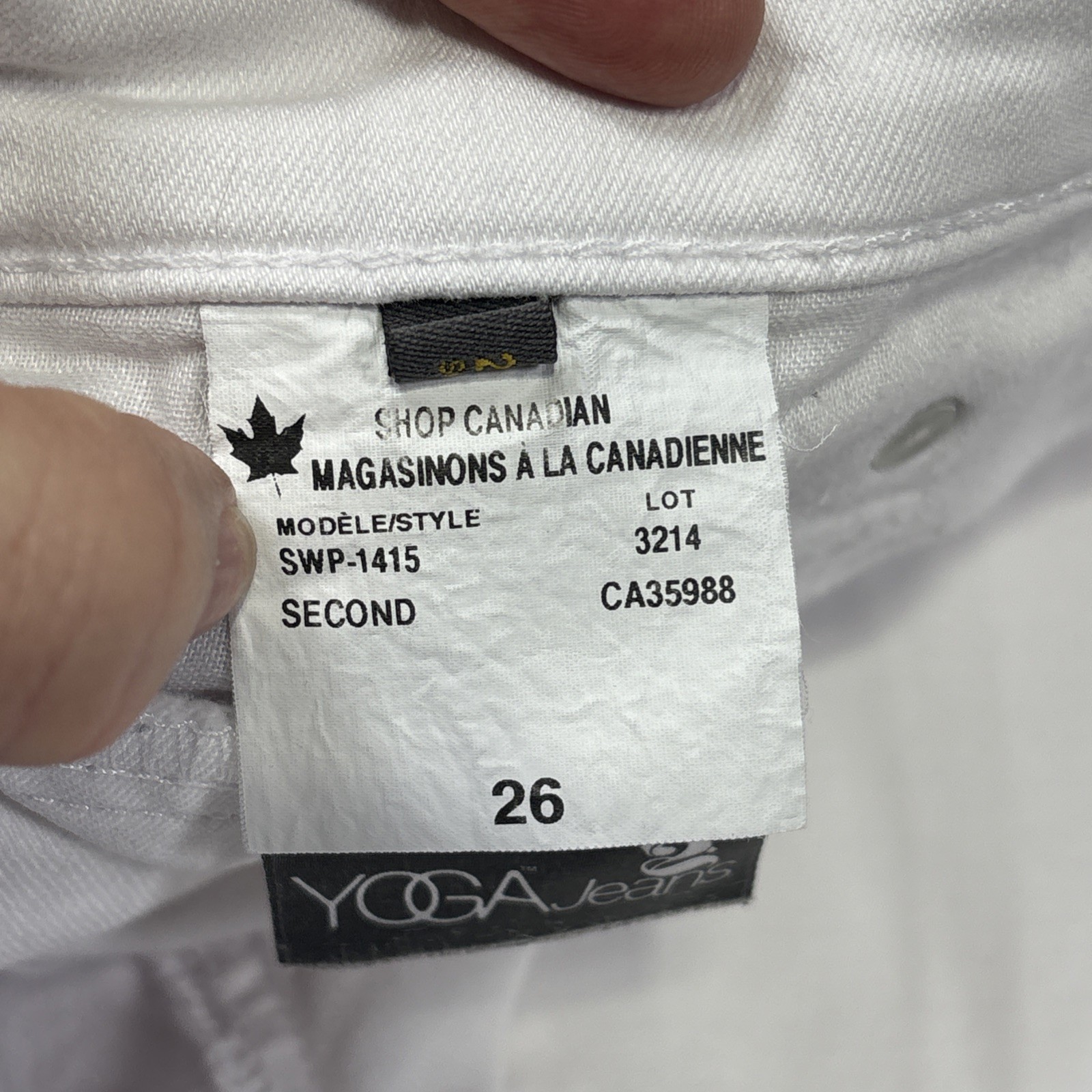 Second Yoga Jeans Womens Jeans 26 White Stretch Zip Hem Jeans 28 X 26.5 - View 6