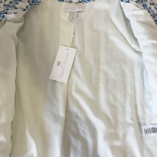 Caroline Constas Jacke gesteppt Blumen Schleife vorne Leinenmischung Größe S neu mit Etikett - Bild 11 von 13