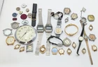 Vintage Watch & Parts Lot Untested Quartz Mechanical Watch Cases Movements