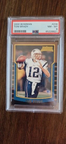 2000 BOWMAN #236 TOM BRADY ROOKIE RC PSA 8