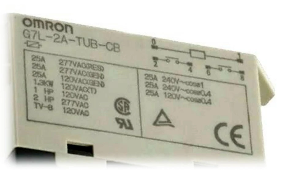 OMRON G7L-2A Relay 120 VAC Coil DPDT TUB-CB-AC10 Base 25A New USA Seller - Image 3 of 3