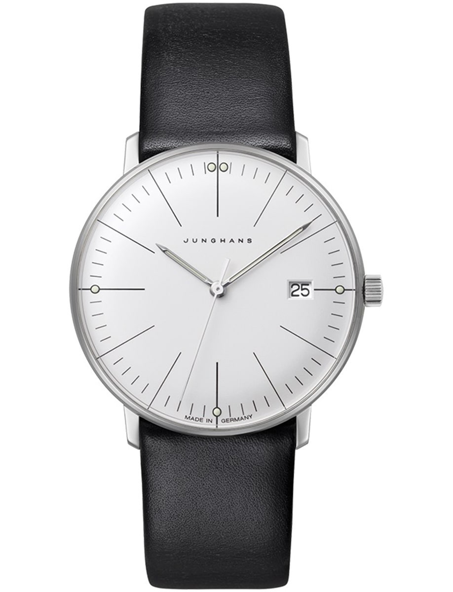 Junghans Max Bill Damen 32.7mm White Dial Leather Band Watch 47/4251.02