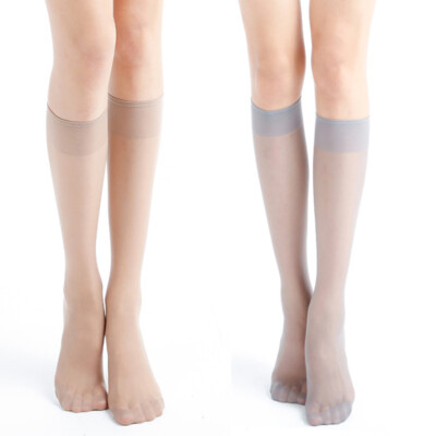 5 Pairs Ladies Short Stockings Sheer Elastic Knee Length Thin Silky Summer Socks