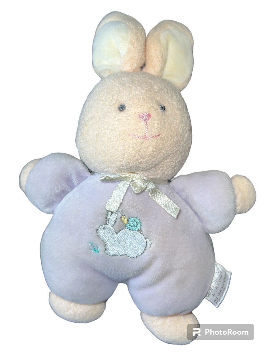 Soft Dreams Rattle Pink Bunny Rabbit Lilac Purple outfit 8in Soft