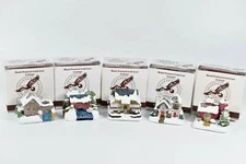 1989 Christmas Village House American Rustic Country Cottages Hand Painted Lot 5