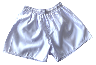 Herren Turnhose Kurz-Hose Sporthose WEISS mit Innenslip 8/9