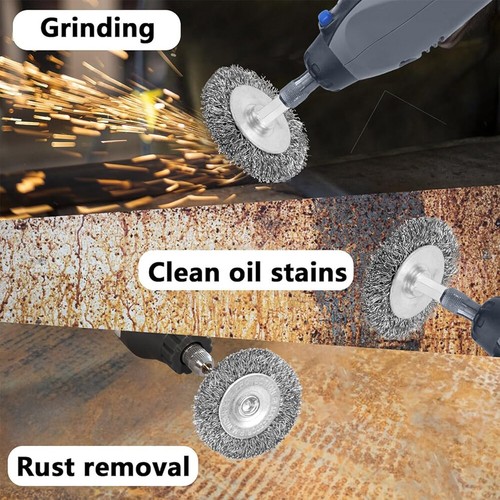 Wire Brush Set, Steel Wire Wheel for Drill 1/4 In Hex Shank, Cup Brush - Picture 7 of 18