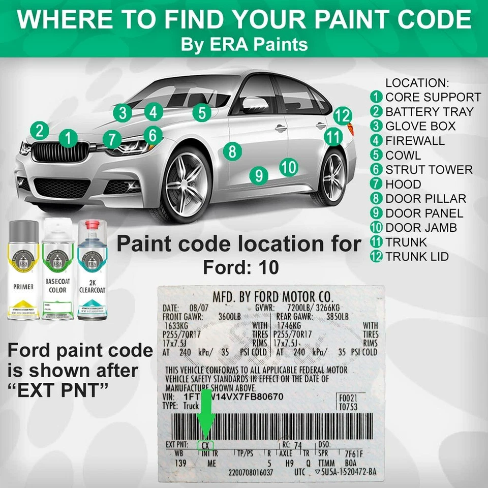 Pintura en aerosol de retoque original Ford con SprayMax 2K Clr Opt - ELIGE TU COLOR Foto 2 de 4
