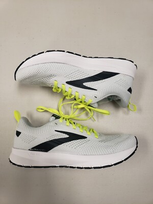 Brooks Men\'s White and Neon Yellow Athletic Shoes Brooks Neon Yellow Launch Road Running Gym Shoes Mens 10  main image 2