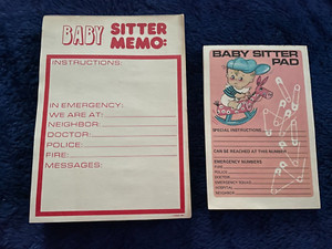 Baby Sitter Note Pads