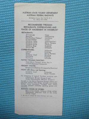 1961 Advertisement - Austrian State Tourist Dept - Austrian Federal Railways