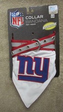 Pets First NFL Adjustable Collar Bandana-New York Giants-Reflective- L  G 13 