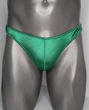 MEN'S SATIN GREEN LOW RISE BRIEF SIZE X-LARGE