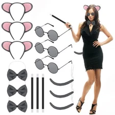 3 Set Halloween Mouse Costume Set for Adult Three Mice Costume Mouse Headband...