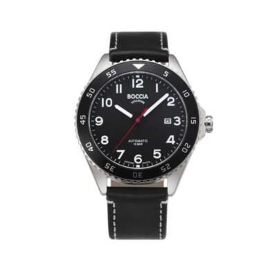 BOCCIA TITANIUM Automatic Men's Leather 3653-04 Dial: Black