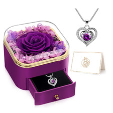Mom Rose Gifts for Mothers Day, Preserved Forever Rose Gift with Necklace NEW