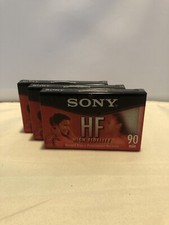3 NEW Sony HF 90 Minute Blank Audio Cassette Tape SEALED PACKAGE