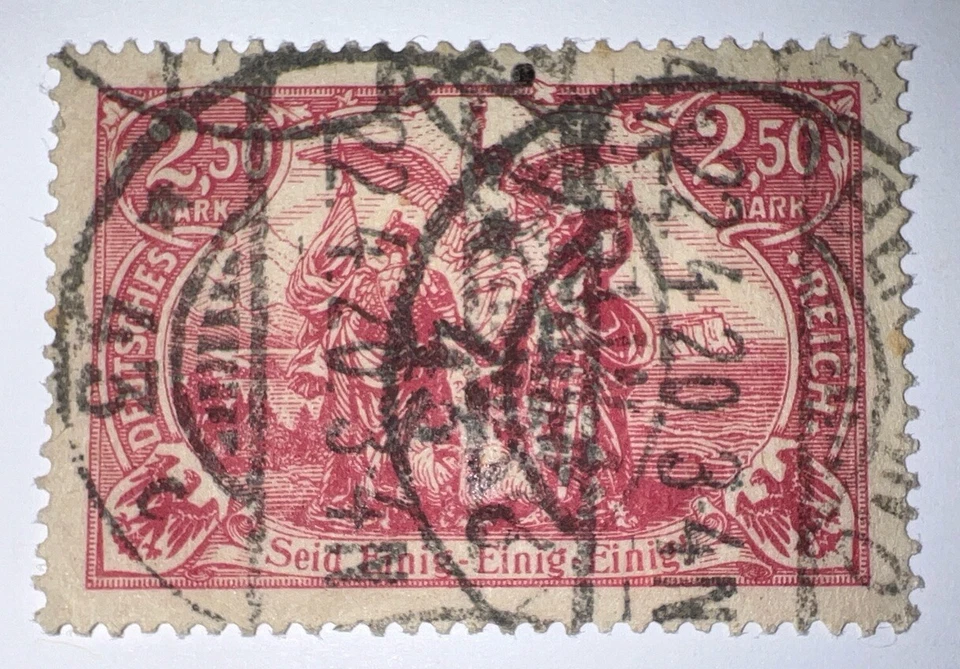 旅行邮票:德国邮票 Mi 115 - 2.50 Mark 二手,手印 — 第 3/4 张图片