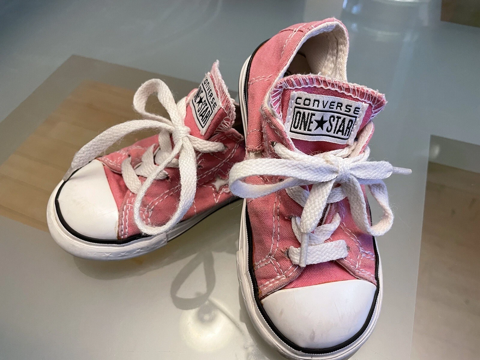 Scarpe Converse Chuck Taylor All Star bambino taglia 8 stringate rosa rotte