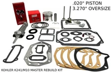 .020" ENGINE MASTER REBUILD FITS KOHLER K241, M10, VALVES GASKET SET WITH ROD
