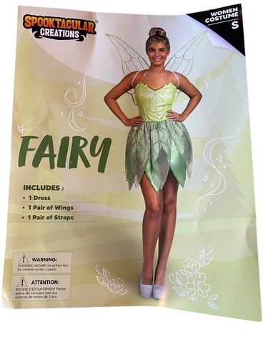 Women Green Fairy Fairytale Dress with Fairy Wings Costume Set for Adult Small - Picture 8 of 9
